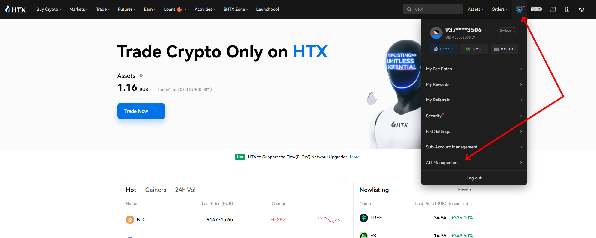 How to connect CScalp to Huobi