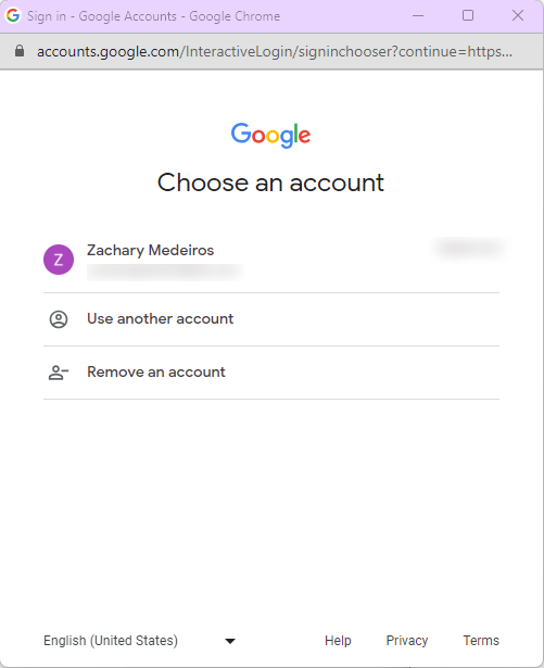 Trading Diary sign up via Google