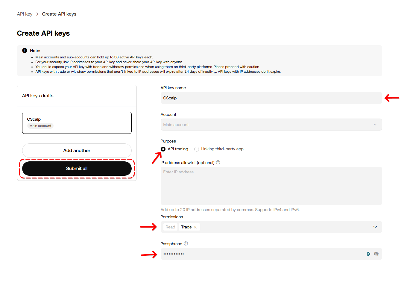 Create API-keys