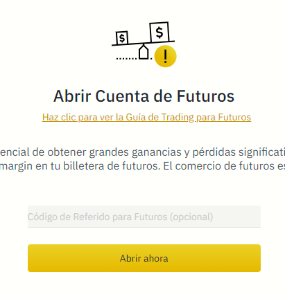 Cómo abrir la cuenta de futuros en Binance para usar id referencia Binance