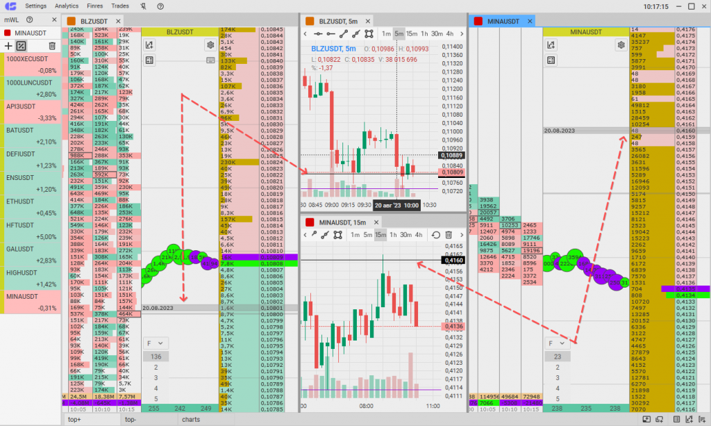 Nivel establecido en la plataforma de trading CScalp