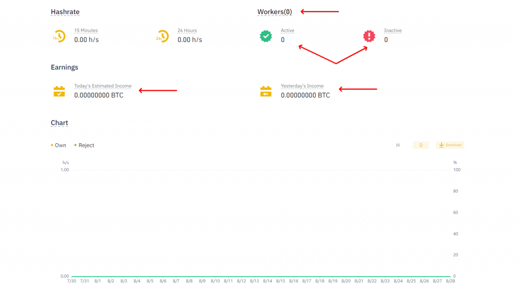 Binance Pool Statistics section