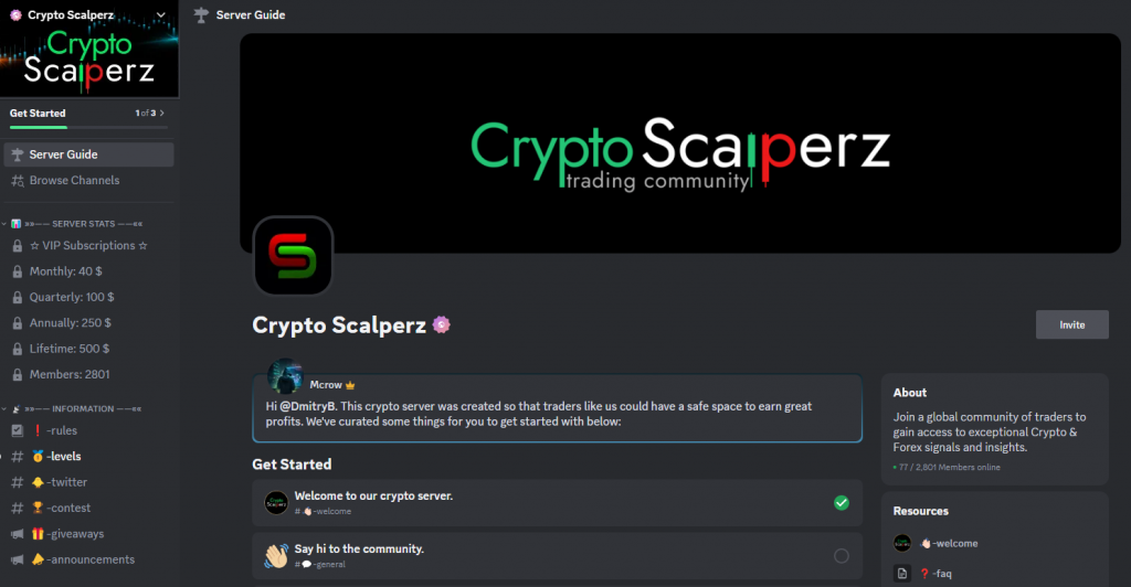 Crypto Scalperz Discord server