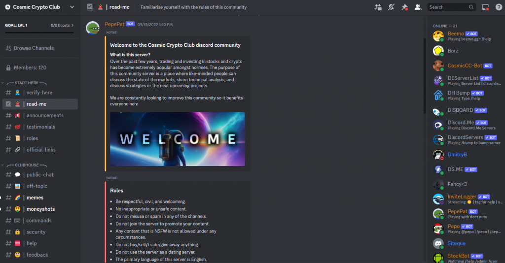Cosmic Crypto Club Discord server