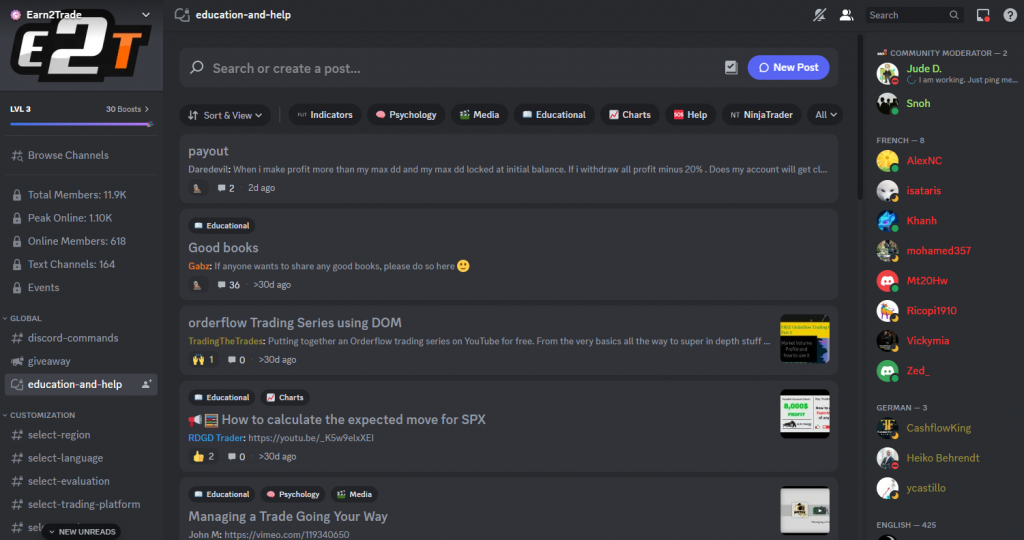 Earn2Trade crypto Discord server