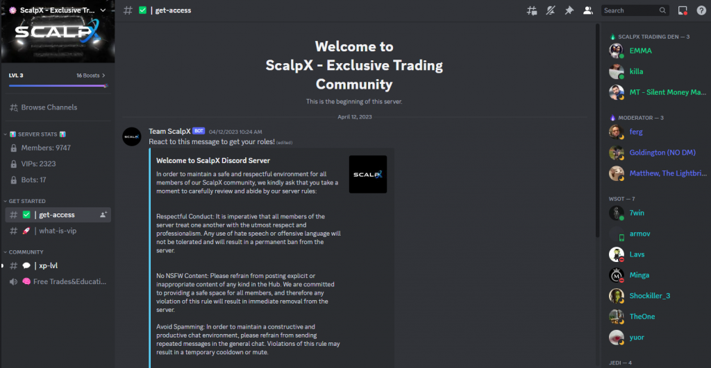 ScalpX crypto Discord server