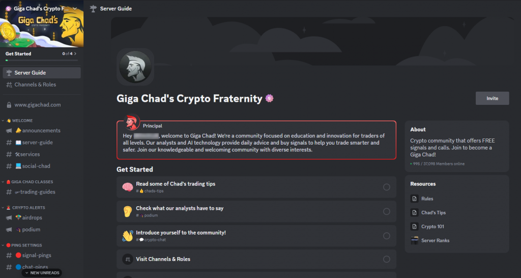 GigaChad crypto Discord server