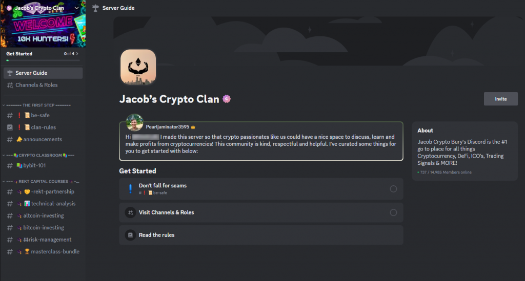 Jacob’s Crypto Clan Discord server