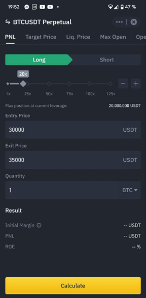 Binance futures calculator