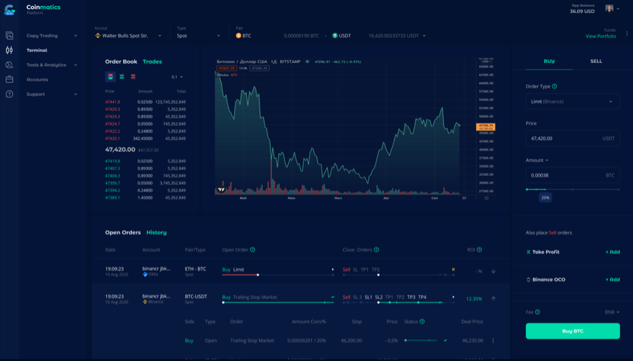 Coinmatics, copy trading, copytrading, copytrading platform, Coinmatics Feature