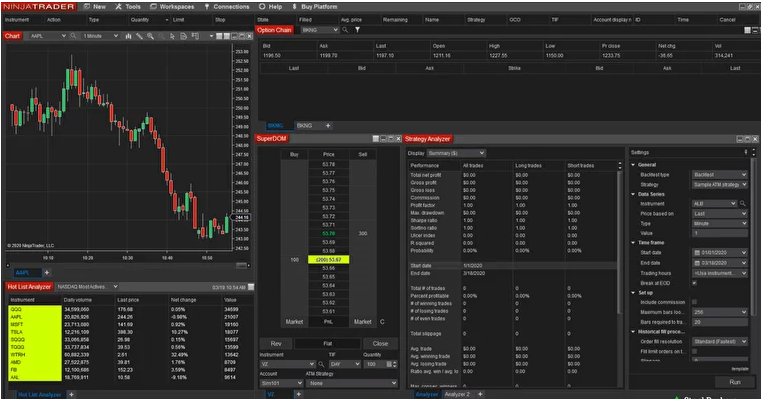 NinjaTrader 8 interface
