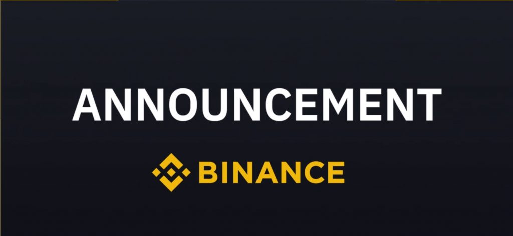 Binance API Announcement