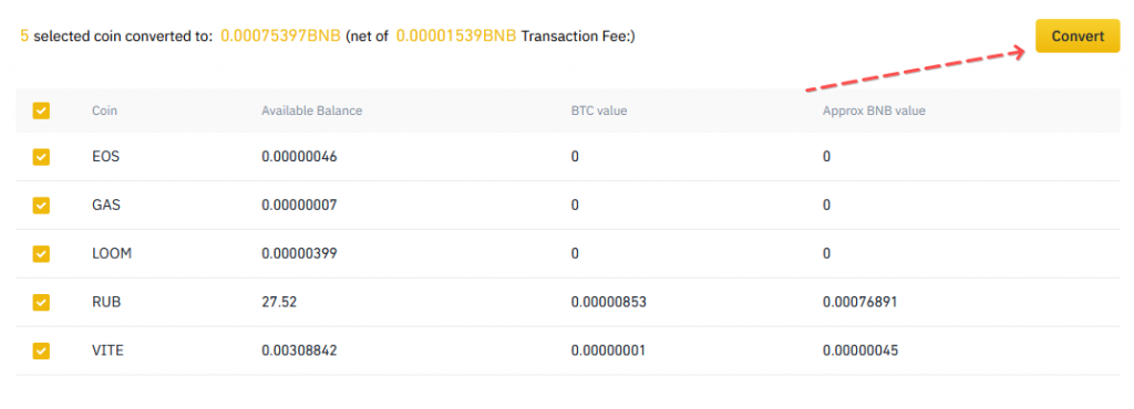 crypto dust, crypto balance, small balance, Binance dust, Binance small balance, How to convert Binance balance, how to convert crypto, Binance feature, Binance fee