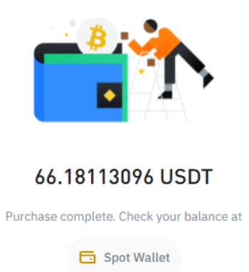 Notification of a successful Binance deposit