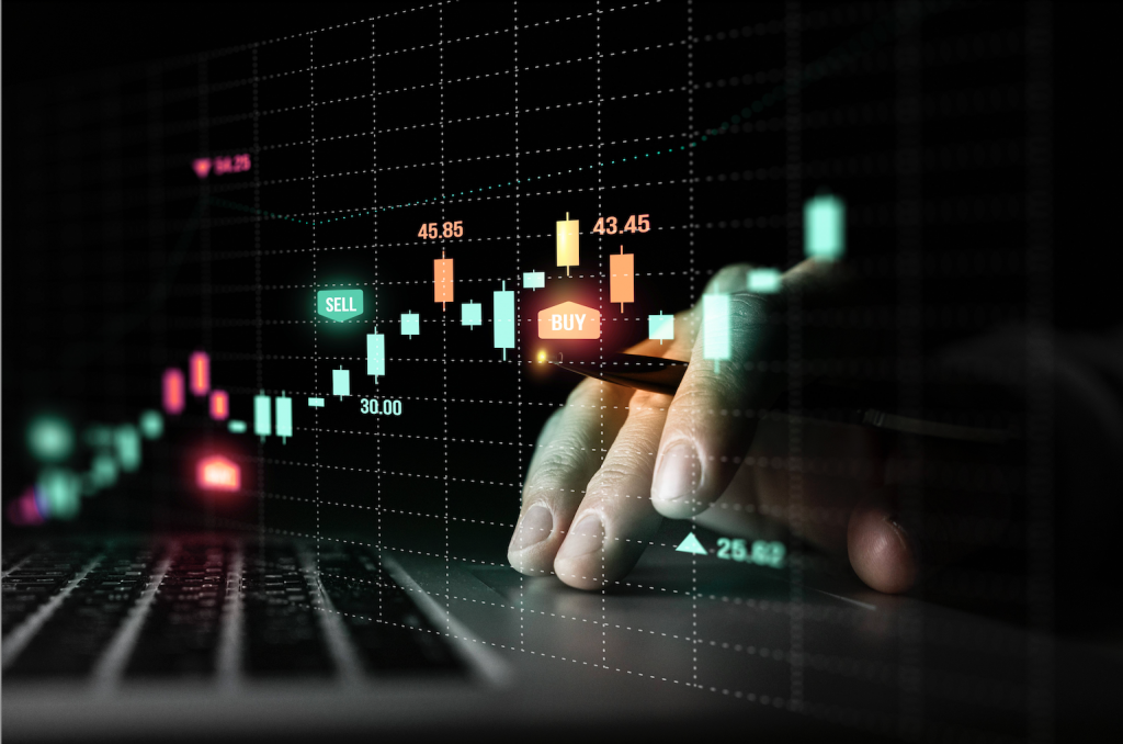 Active trader is executing a buy order in the cryptocurrency market