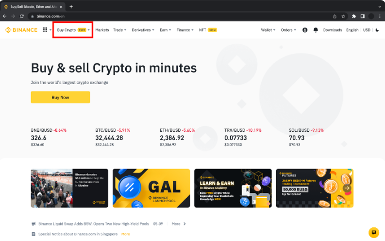 Instructions to make your first deposit on Binance