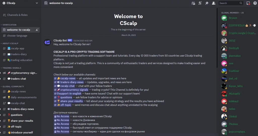 CScalp trading community Discord server CScalp trading community Discord server