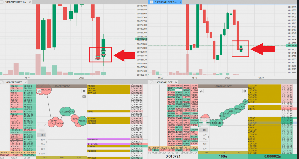 Chart features in the terminal, CScalp Charts