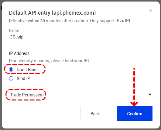 CScalp, phemex, connection to phemex, creating API cscalp, phemex spot, phemex cscalp