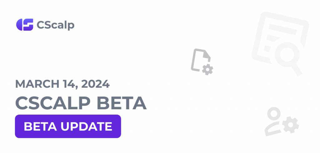 CScalp Beta Update 14.03.24 announcement