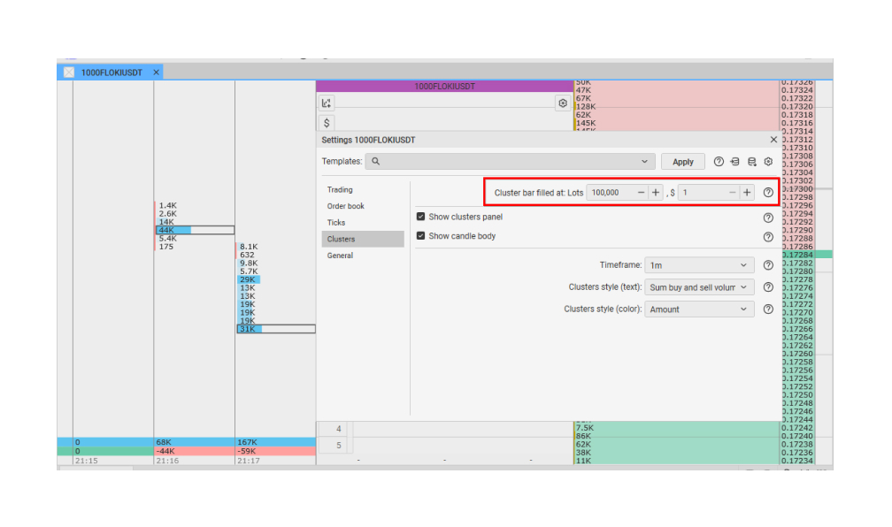 CScalp cluster setting