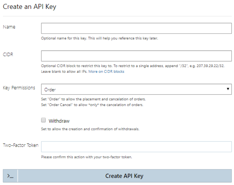 BitMEX API setting
