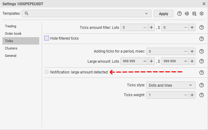 Notification: large amount detected