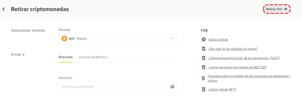 Cómo retirar dinero de Binance – Opción para retirar fiat en la billetera de Binance exchange