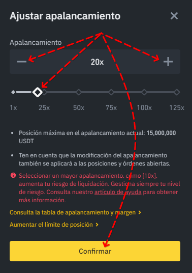 El ajuste de apalancamiento Binance