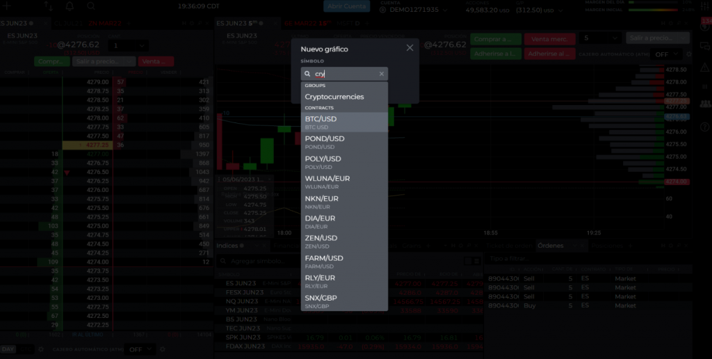 La lista de criptomonedas y activos que puedes comerciar en NinjaTrader broker