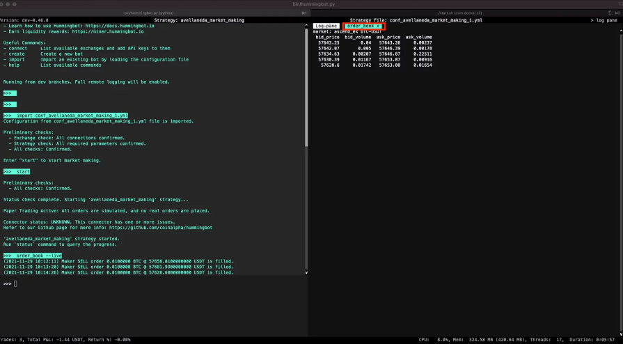 La interfaz de la app de trading Finandy