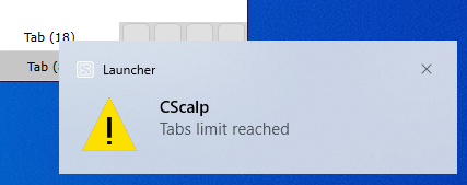 Cscalp tabs limit reached