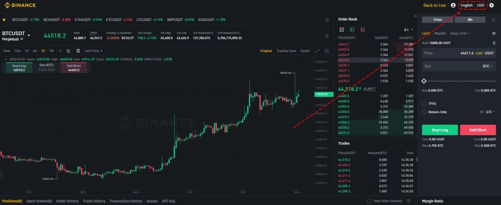 How to switch to demo mode, Binance Demo
