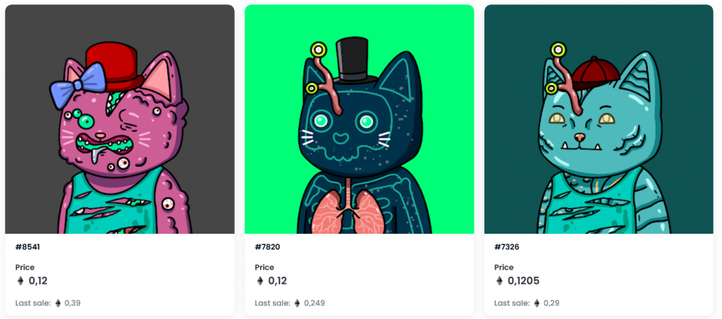 Colección de Mutant Cats en OpenSea