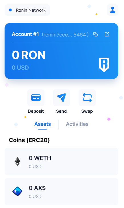  Interfaz de Ronin Wallet