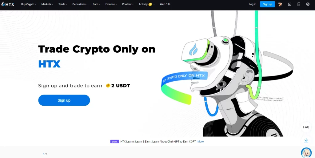 Binance alternative: Huobi (HTX) cryptocurrency exchange