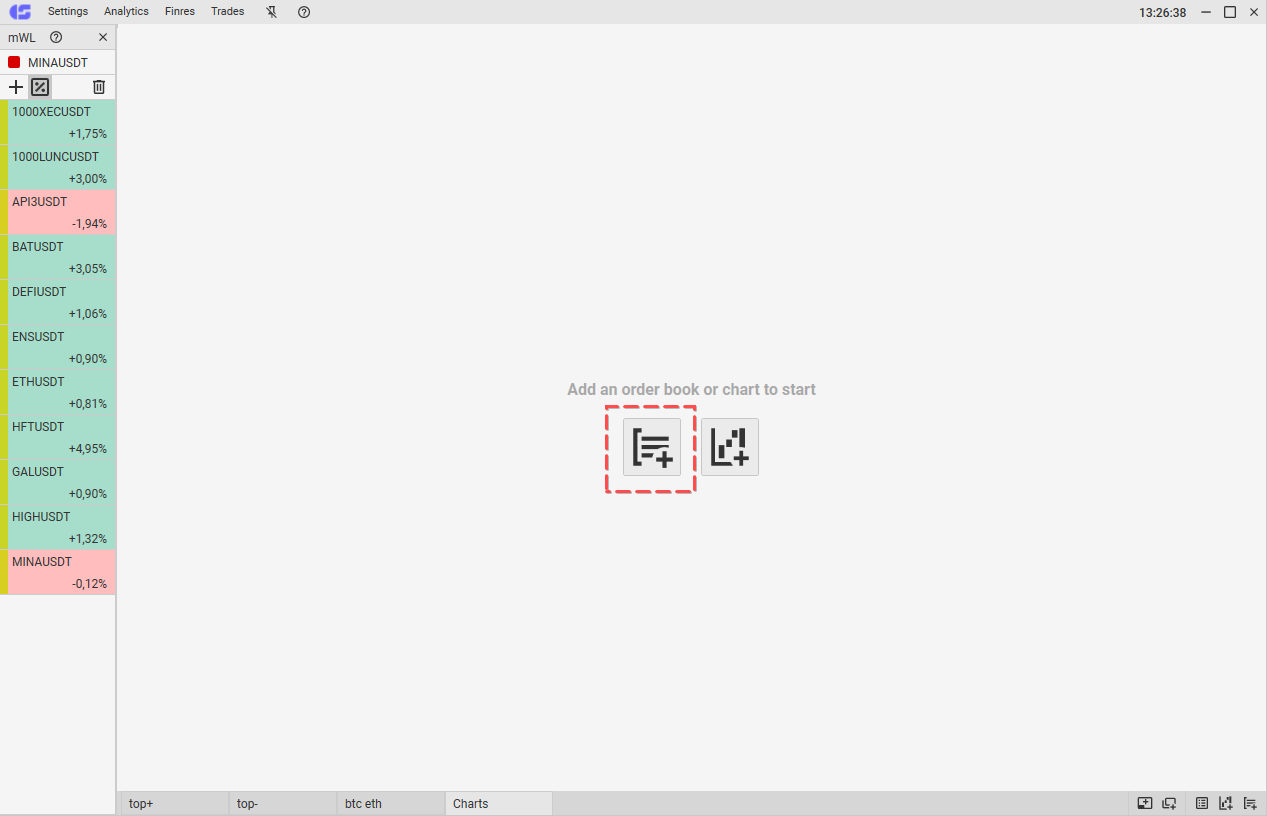 Adding a new order book