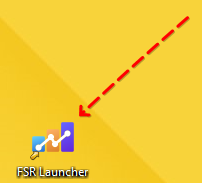  El ícono de FSR Launcher en el escritorio de la computadora. A través de este programa se usa la plataforma de trading CScalp