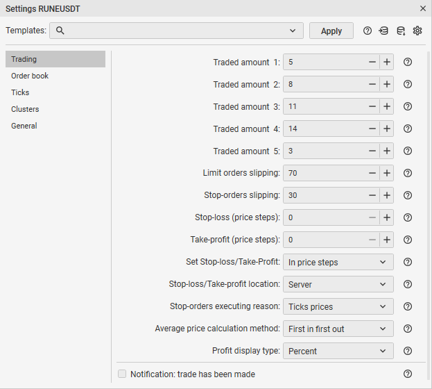 Configuración Trading de la criptomoneda en CScalp