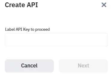 The window for labeling the Binance API Key