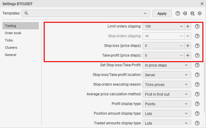 Setting Stop-Loss and Take-Profit in CScalp
