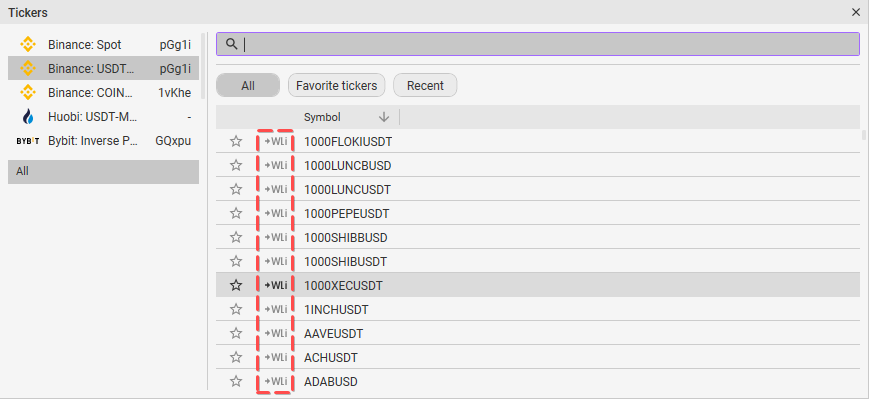 Add instrument window in CScalp’s watchlist
