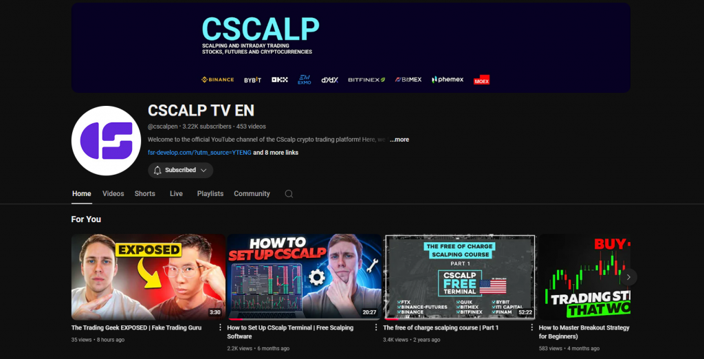 CScalp Community on YouTube