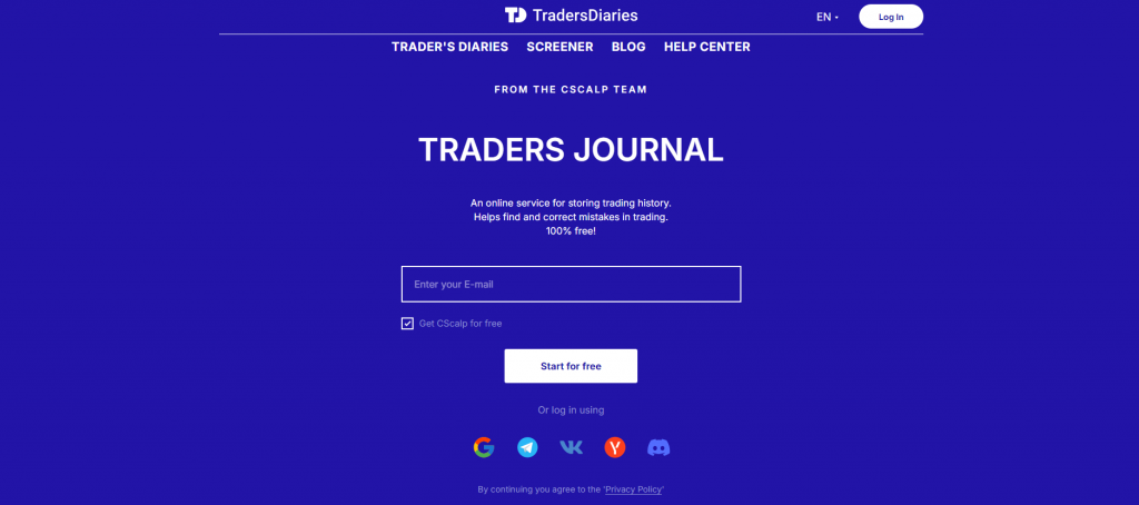 Trading Diary, CScalp