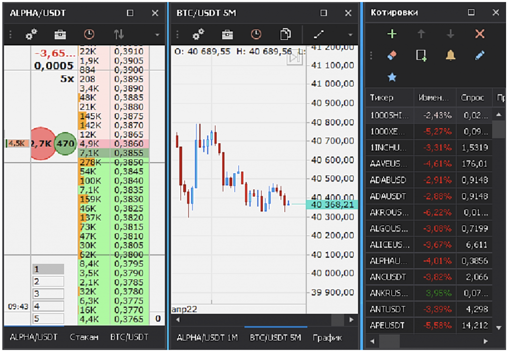 Vataga EasyScalp Crypto terminal interface