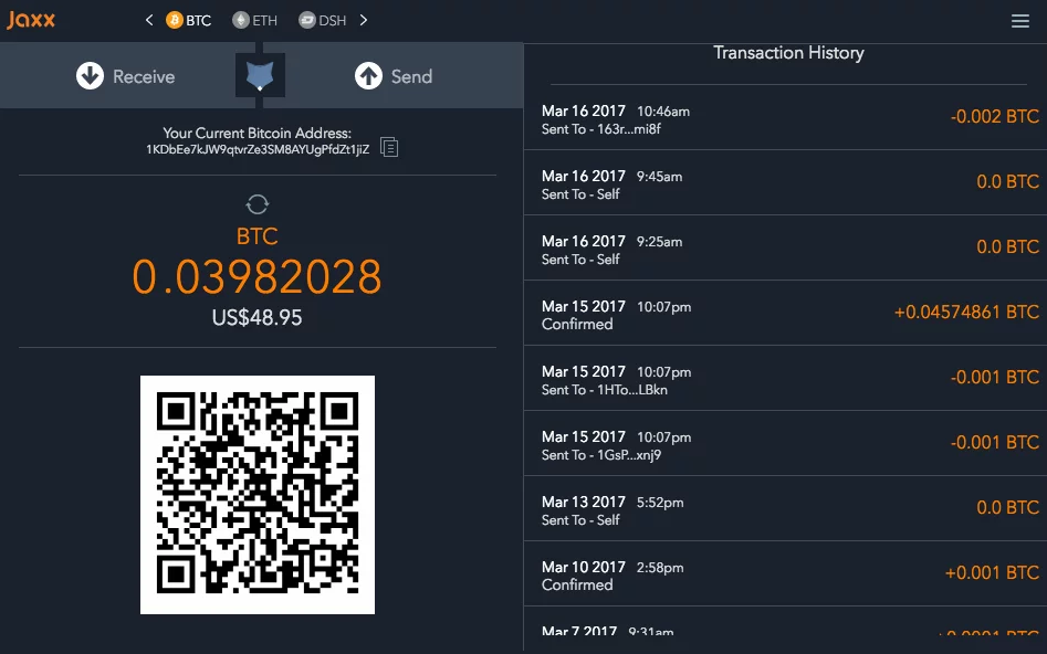 Sitio web de la billetera de criptomonedas Jaxx